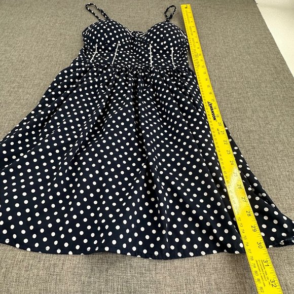 American Rag Polka Dot Mini Dress 50's Inspired Fit & Flare Spaghetti Straps Sma - Picture 8 of 16